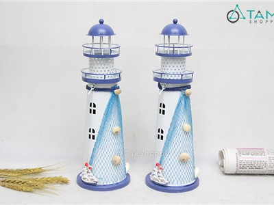 Mô hình Ngọn hải đăng phong cách biển đốt nến tealight PCB-NHĐ-01